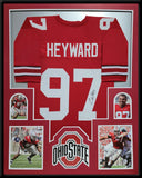 FRAMED OHIO STATE BUCKEYES CAM HEYWARD AUTOGRAPHED SIGNED JERSEY JSA COA