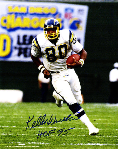 Kellen Winslow Signed Chargers Running Action 8x10 Photo w/HOF'95 - SS COA