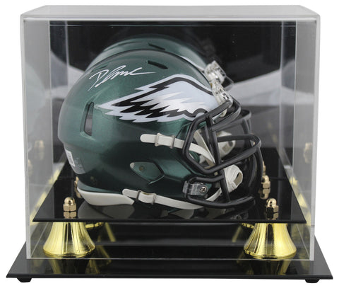 Eagles D'Andre Swift Authentic Signed Speed Mini Helmet w/ Case BAS Witnessed