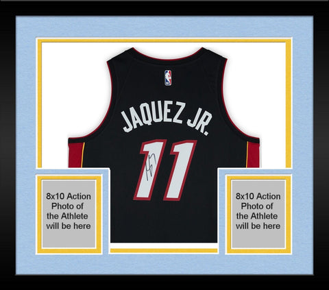 Framed Jaime Jaquez Jr. Miami Heat Autographed Nike Black Icon Swingman Jersey
