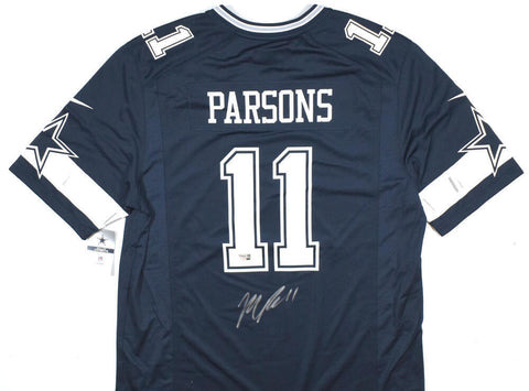Micah Parsons Autographed Dallas Cowboys Nike Blue Game Jersey- Fanatics *Silver