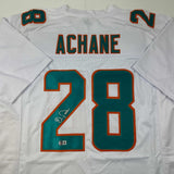 Autographed/Signed De'Von DeVon Achane Miami White Jersey Beckett BAS COA