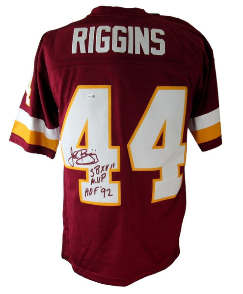 John Riggins HOF Signed/Insc Maroon Mitchell & Ness Football Jersey Redskins JSA