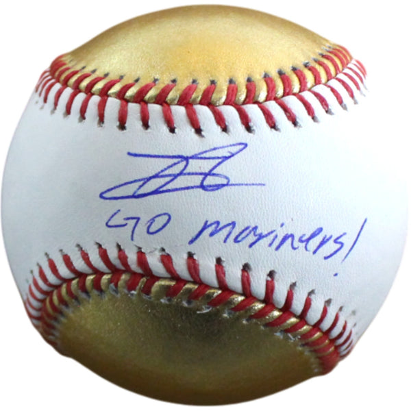 Julio Rodriguez Signed Seattle Mariners OML Gold Baseball Insc Fanatics 54512