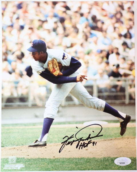 Fergie Jenkins Autographed/Inscribed HOF 91 Chicago Cubs 8x10 Photo JSA COA