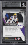 Vikings Justin Jefferson Signed 2020 Panini Prizm Draft Picks #56 Card BAS Slab