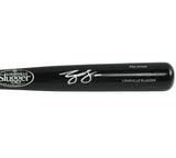 George Lombard Signed Detroit Tigers Louisville Slugger Black Pro Stock MLB Bat