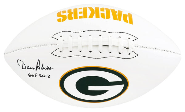Dave Robinson Signed Packers Franklin White Logo Football w/HOF 2013 - (SS COA)