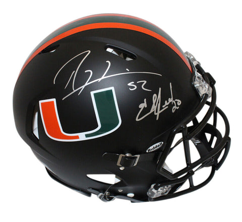 Ray Lewis & Ed Reed Autographed Miami Hurricanes '17 Nights F/S Helmet BAS 39865