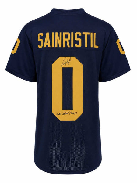 Mike Sainristil Signed Navy Custom College Football Jersey w/Champs - (SS COA)