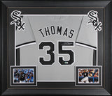 Frank Thomas Authentic Signed Grey Pro Style Framed Jersey BAS Witnessed
