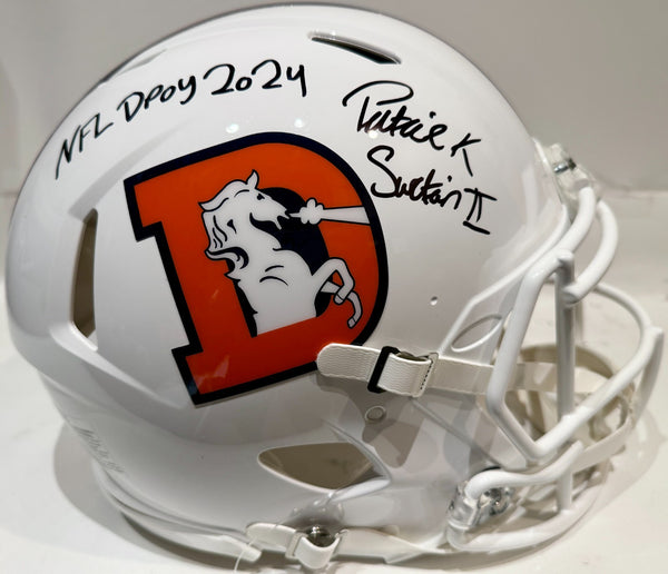 Patrick Surtain II Autographed & Inscribed Broncos Snowcapped Pro Helmet BAS COA