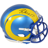 Puka Nacua Autographed/Signed Los Angeles Rams Mini Helmet Speed Fanatics 51035