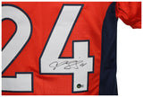 Champ Bailey Autographed/Signed Pro Style Orange XL Jersey Beckett 35660