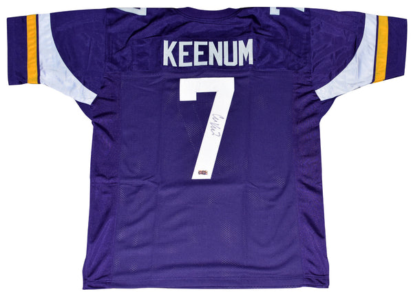 CASE KEENUM SIGNED AUTOGRAPHED MINNESOTA VIKINGS #7 PURPLE JERSEY COA