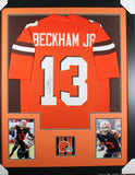 ODELL BECKHAM (Browns orange TOWER) Signed Autographed Framed Jersey JSA