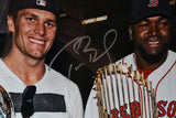 Tom Brady and David Ortiz Autographed 16x20 Photo Framed Tristar & Fanatics COA
