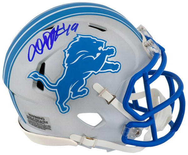 Donovan Peoples-Jones Signed Lions Riddell Speed Mini Helmet - (SCHWARTZ COA)