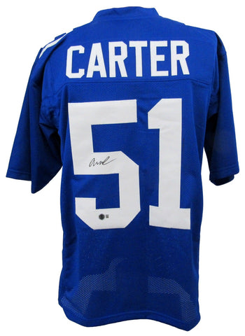Abdul Carter Signed/Auto Blue New York Giants Football Jersey BAS/Beckett 208119
