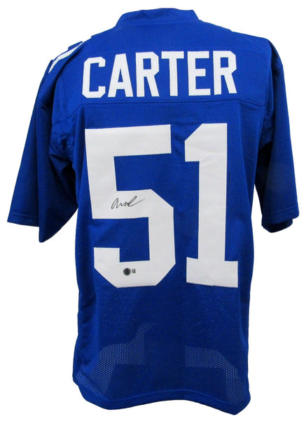Abdul Carter Signed/Auto Blue New York Giants Football Jersey BAS/Beckett 208119