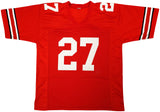 OHIO STATE EDDIE GEORGE AUTOGRAPHED RED JERSEY HEISMAN 1995 BECKETT 222844