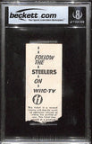Jack Lambert Signed Pittsburgh Steelers 12/7/75 Ticket Stub Slab Beckett 38404