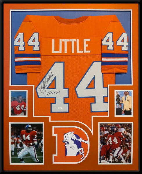 FRAMED DENVER BRONCOS FLOYD LITTLE AUTOGRAPHED SIGNED JERSEY JSA COA