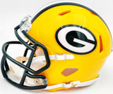 JOSH JACOBS AUTOGRAPHED PACKERS YELLOW SPEED MINI HELMET BECKETT WITNESS 230063