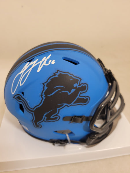 JARED GOFF SIGNED DETROIT LIONS RAVE SPEED MINI HELMET FANATICS QR HOLOGRAM