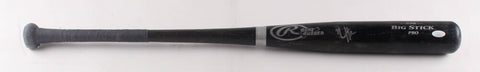 Nico Hoerner Signed Rawlings Bone Rubbed Big Stick Pro Black Bat (JSA COA) Cubs