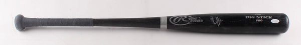 Nico Hoerner Signed Rawlings Bone Rubbed Big Stick Pro Black Bat (JSA COA) Cubs