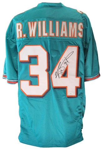 Ricky Williams Signed/Auto Miami Dolphins Teal Custom Football Jersey JSA 203218