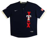 Rangers Jose Adolis Garcia Signed Navy Nike Jersey BAS Witnessed #WR36930