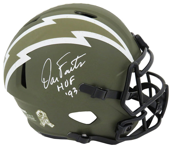 Dan Fouts Signed Chargers SALUTE Riddell F/S Speed Rep Helmet w/HOF'93 -(SS COA)