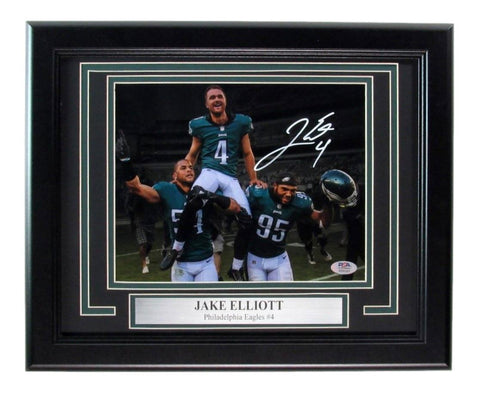 Jake Elliott Autographed 8x10 Photo Framed Philadelphia Eagles PSA/DNA 193990