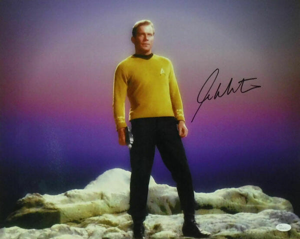 William Shatner Autographed/Signed Star Trek 16x20 Planet Space JSA 14470