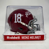 Autographed/Signed Nick Saban Alabama Crimson Tide Mini Helmet BAS COA