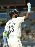 Junior Caminero Signed Tampa Bay Rays Jersey (Beckett) 2025 Rookie 3rd Baseman