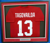 ALABAMA TUA TAGOVAILOA AUTOGRAPHED SIGNED FRAMED RED JERSEY BECKETT 162370