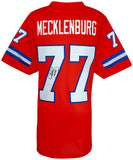 Karl Mecklenburg Signed Orange Custom Football Jersey - (SCHWARTZ COA)