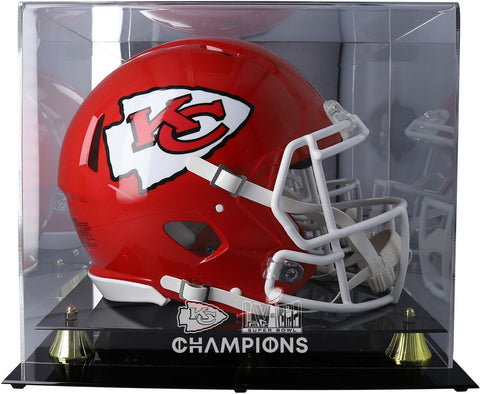 Kansas City Chiefs Super Bowl LVIII Champs Golden Classic Helmet Display Case