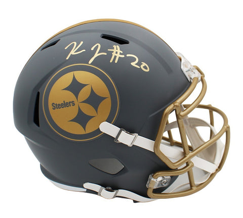 Kaleb Johnson Signed Pittsburgh Steelers Speed Full Size Slate NFL Helmet