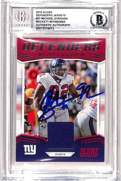 Michael Strahan Autographed 2019 Score #D-27 Card Beckett 38982