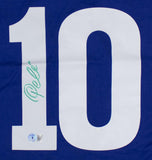 Pele Signed Brazil National Team Jersey (Beckett) 3xFIFA World Cup Champs