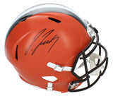 Jerry Jeudy Autographed Browns Throwback Full Size Speed Helmet Beckett