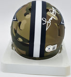 Tony Dorsett Autographed Cowboys Camo Brown Speed Mini Helmet Beckett WY84410