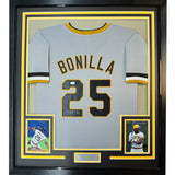 Framed Signed Bobby Bonilla 35x39 Pittsburgh Grey Jersey JSA COA