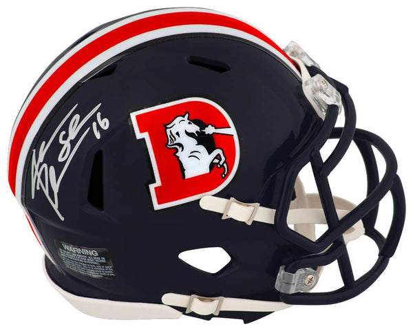 Jake Plummer Signed Broncos Color Rush 'D' Riddell Mini Helmet w/Snake -(SS COA)