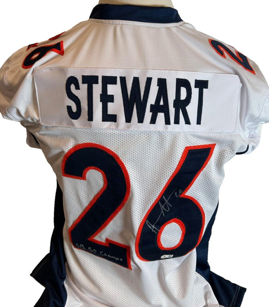 Darian Stewart Autographed/Inscribed Custom White Denver Broncos Jersey BAS COA