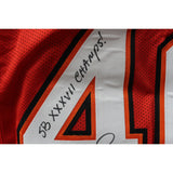 Mike Alstott Autographed Pro Style XL Red Jersey SB XXXVII Champs Beckett 50181